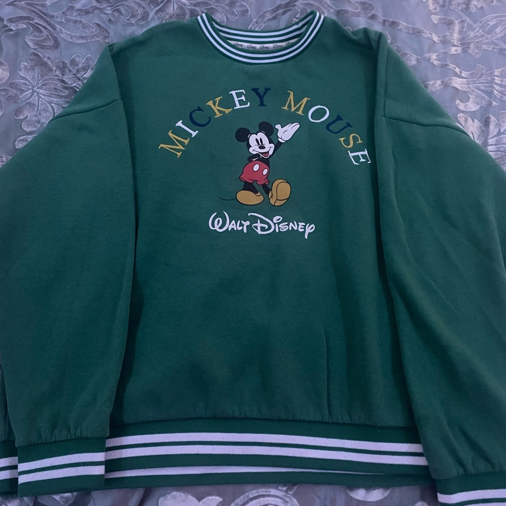 Large green vintage Disney Mickey Mouse hoodie